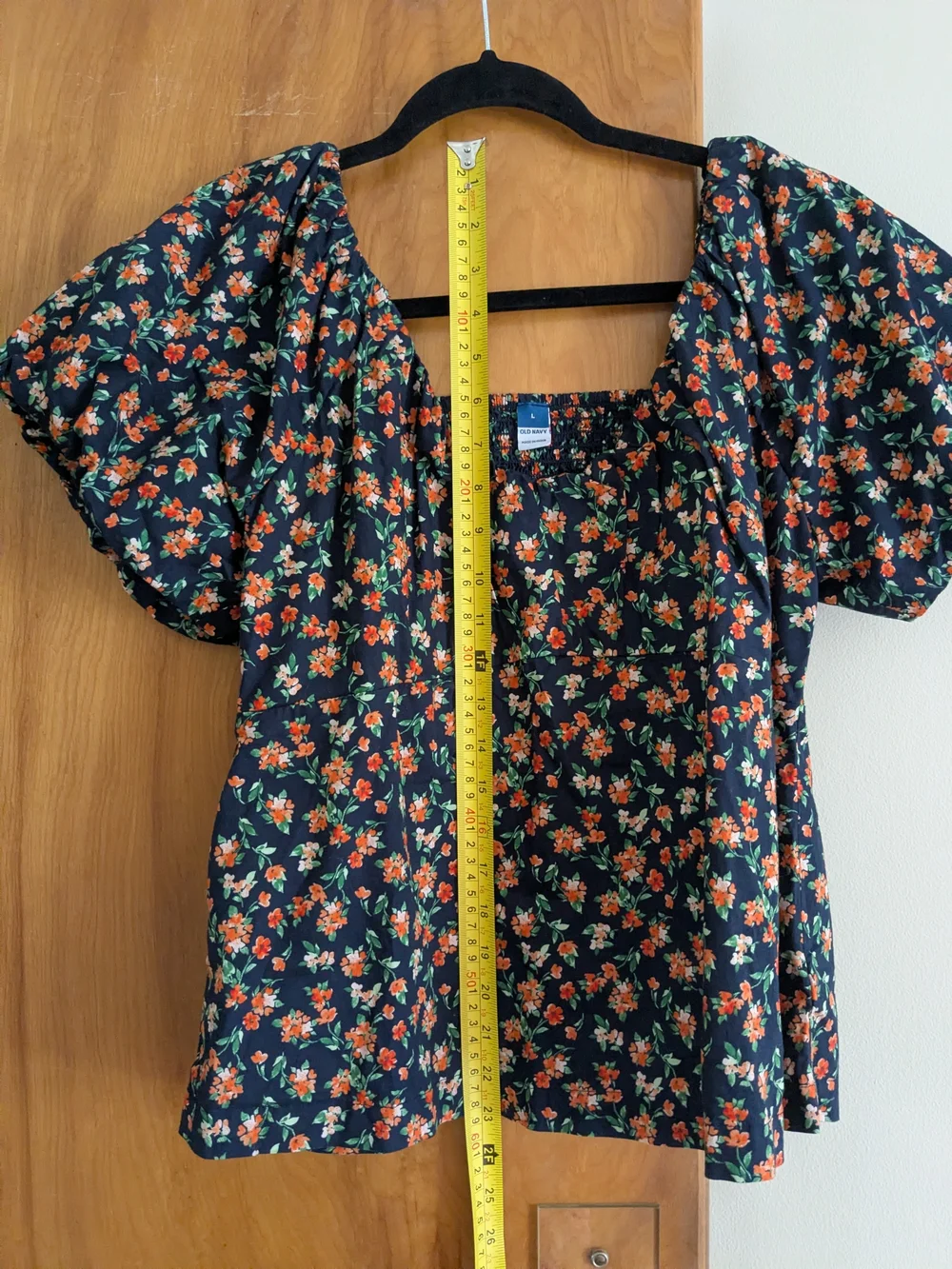 Old Navy Floral Waist-Defined V-Neck Top
